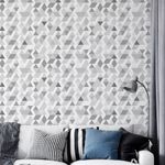 Papel de Parede Triângulos Abstratos (Tons de Cinza)