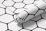 Papel de Parede Preto e Branco Hexágonos 