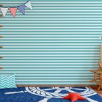 Papel de Parede Azul Turquesa com Listras 