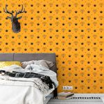 Papel de Parede Diamante e Coroa (Amarelo e Preto)