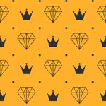 Papel de Parede Diamante e Coroa (Amarelo e Preto)
