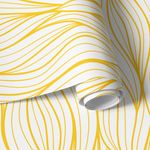 Papel de Parede Ondas Abstratas (Amarelas)
