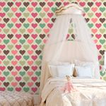 Papel de Parede Infantil Corações (Coloridos)