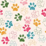 Papel de Parede Patinhas de Cachorro (Colorido)