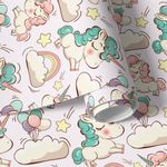 Papel de Parede Unicórnios e Nuvens 
