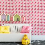 Papel de Parede Unicórnios Rosas 