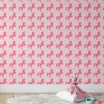 Papel de Parede Unicórnios Rosas 