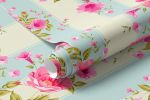 Papel de Parede Rosas com Listras