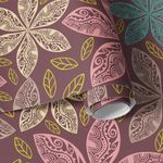 Papel de Parede Arabesco de Flores 