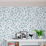 Papel de Parede Floral Azul 