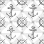 Papel de Parede Infantil de Marinheiro (Tons de Cinza)