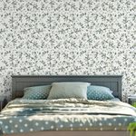 Papel de Parede Flores Delicadas (Azul)