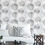 Papel de Parede Bolas Pontilhadas (Tons de Cinza)