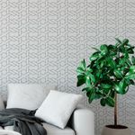 Papel de Parede Branco Geométrico Abstrato