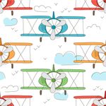 Papel de Parede Aviões Coloridos 