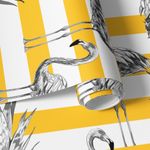 Papel de Parede Tropical, Abacaxis e Flamingos 
