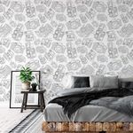 Papel de Parede Câmeras Retro (Cinza)