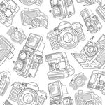 Papel de Parede Câmeras Retro (Cinza)