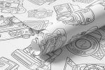 Papel de Parede Câmeras Retro (Cinza)