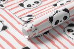 Papel de Parede Rosa com Pandas (Infantil)