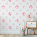 Papel de Parede Bolinhas Listradas (Tons de Rosa)