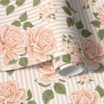 Papel de Parede Flores Salmão (Retro)