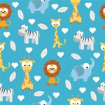 Papel de Parede Animais Savana (Azul)