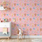 Papel de Parede Animais Savana (Rosa)