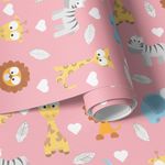 Papel de Parede Animais Savana (Rosa)