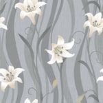 Papel de Parede Flores Lírios (Branco)
