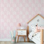 Papel de Parede Branco com Setas Rosas