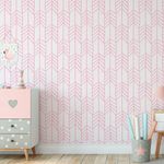 Papel de Parede Branco com Setas Rosas