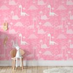 Papel de Parede Dinossauros (Rosa)