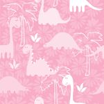 Papel de Parede Dinossauros (Rosa)