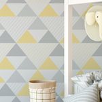 Papel de Parede Triângulos Amarelo e Cinza (Grande)