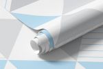 Papel de Parede Triângulos Azul e Cinza (Grande)