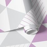 Papel de Parede Triângulos Lilás e Cinza (Grande)