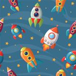 Papel de Parede Infantil Foguetes 
