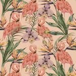 Papel de Parede Flamingos e Folhas 