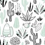 Papel de Parede Cactos Variados Infantil 