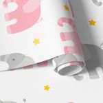 Papel de Parede Elefantes (Rosa e Cinza)