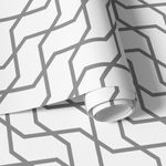 Papel de Parede Geométrico (Branco e Cinza)
