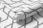 Papel de Parede Geométrico (Branco e Cinza)