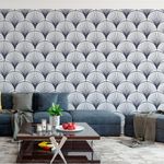 Papel de Parede Arabesco Azul Escuro 