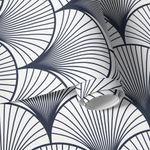 Papel de Parede Arabesco Azul Escuro 