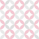 Papel de Parede Infantil Círculos Abstratos (Rosa e Cinza)