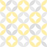 Papel de Parede Infantil Círculos Abstratos (Amarelo e Cinza)