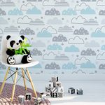 Papel de Parede Infantil Nuvens Tons de Azul 