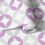 Papel de Parede Infantil Círculos Abstratos (Lilás e Cinza)
