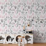 Papel de Parede Cactos Variados Infantil (Rosa)